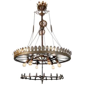 Super Rare I. P. Frink, Six-Light Mirror Reflector Chandelier
