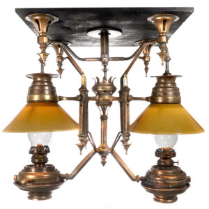 Rare Dayton No. 230 Two-Light Railroad Car Center Lamp