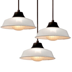 Deep White Porcelain Shade with Frosted Dome