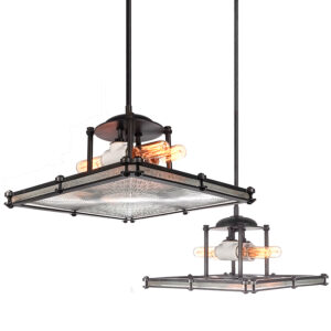 Matching Pair of Holophane Starburst Pendents