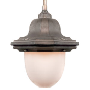 Unique French Glazed Terracotta and Milk Glass Street Light