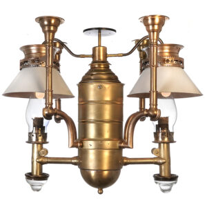 Beautiful Electrified Adams and Westlake Rail Car Center Lamp