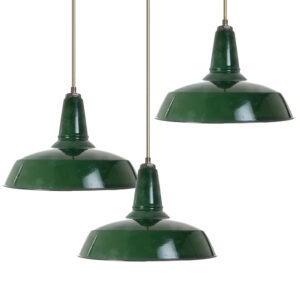 Collection of Original Benjamin Green Porcelain Pendant Lights