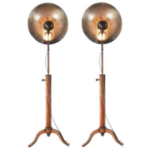 1800s Parabolic Mirror Floor Lamp - 19 Inch Reflector