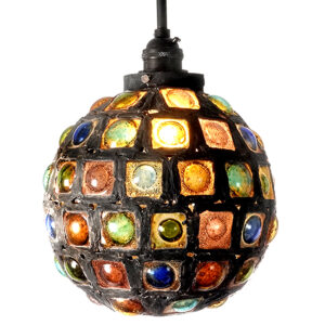 Rustic Stained Glass Globe - Hand Made Glass