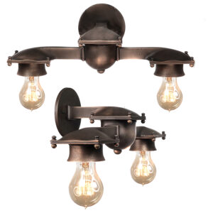 Early New York City Bronze Double Subway Sconce