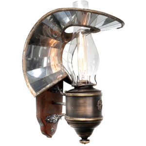Rare Mirrored Wheeler Railroad Sconce