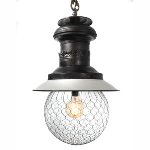 Early Large Globe Street Lamp Chandelier