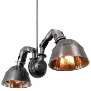 Frink Double Shade Articulating Mirrored Chandelier