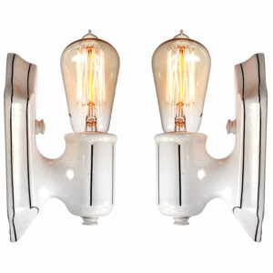 Matching Pair of Early Deco Porcelain Sconces