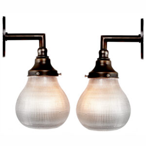 Matching Pair of Rare Pear Shaped Prismatic Sconces