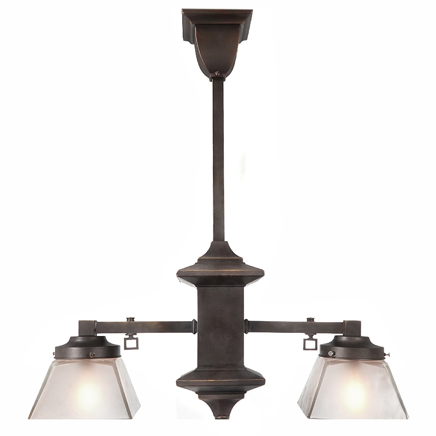 Double Arts and Crafts Gas Chandelier