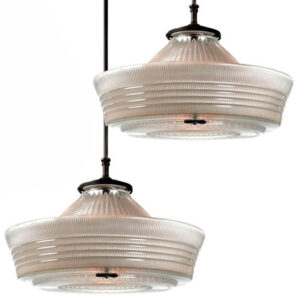 Matching Pair of Rare Sailor Hat Holophane Pendants
