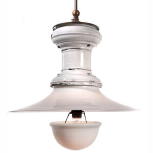 Humphrey White Porcelain and Milk Glass Converted Gas Lamp