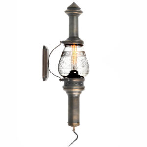 Rare 1800s Cut Glass Ocean Liner Side Lamp