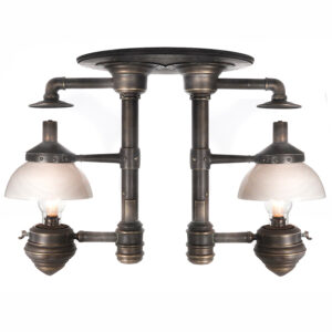 Very Rare 1800s Adams and Westlake Railroad Dining Car Double Chandelier