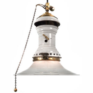 Large Humphrey White Porcelain and Milk Glass Lantern