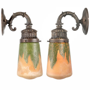 Art Nouveau Flower Form Art Glass Sconces... Matching Pair
